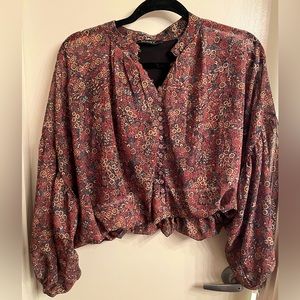 Autumn colored printer blouse